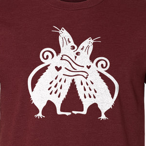 Rat T-Shirt, Hugging Rodent Illustration for Animal Lovers and Pocket Pet Owners