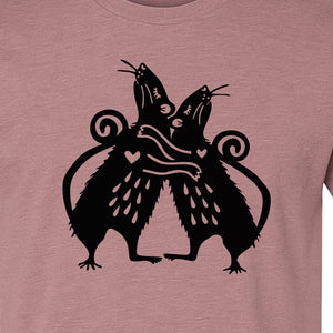 Rat T-Shirt, Hugging Rodent Illustration for Animal Lovers and Pocket Pet Owners