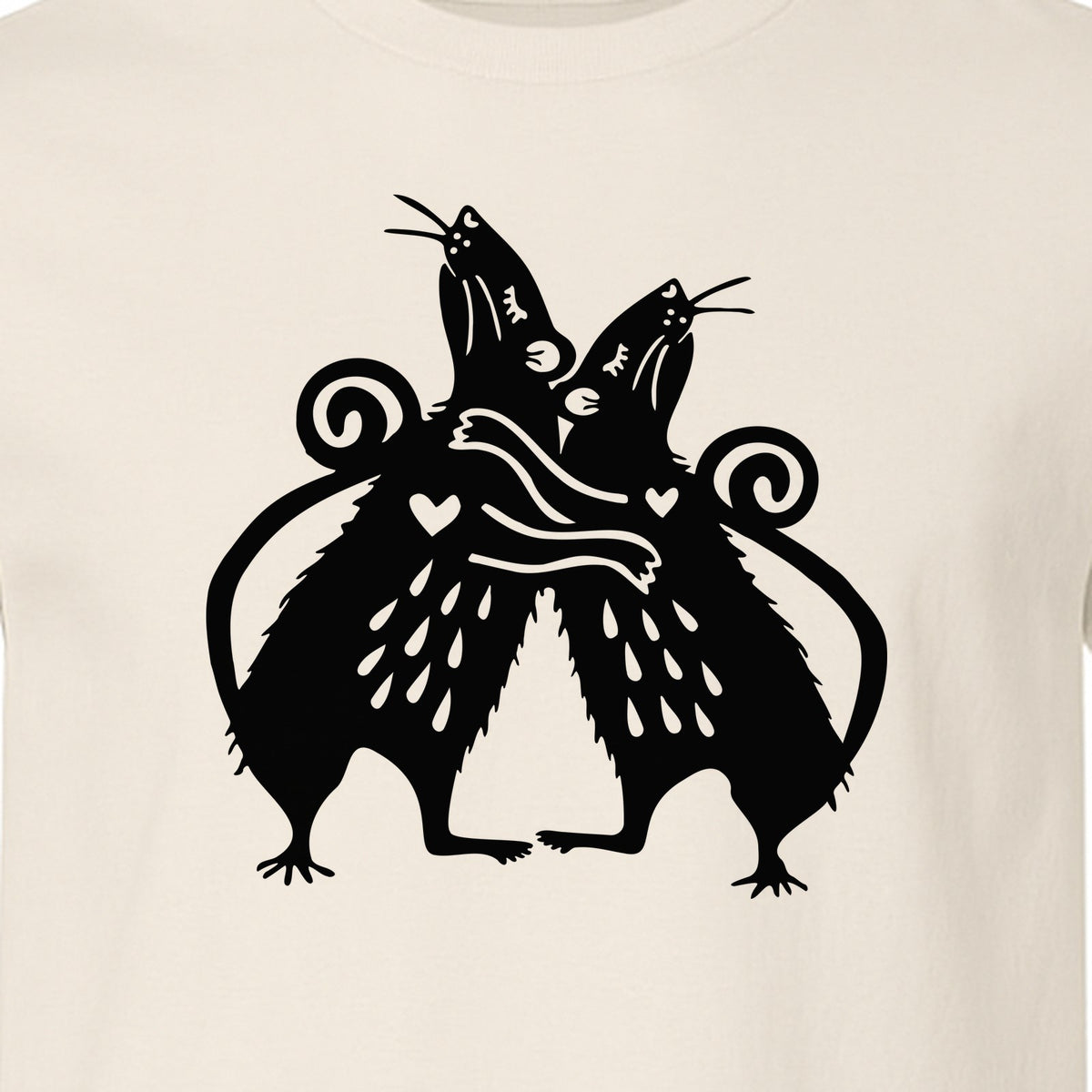 Rat T-Shirt, Hugging Rodent Illustration for Animal Lovers and Pocket Pet Owners