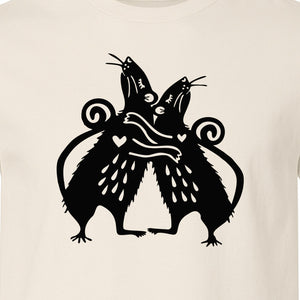 Rat T-Shirt, Hugging Rodent Illustration for Animal Lovers and Pocket Pet Owners