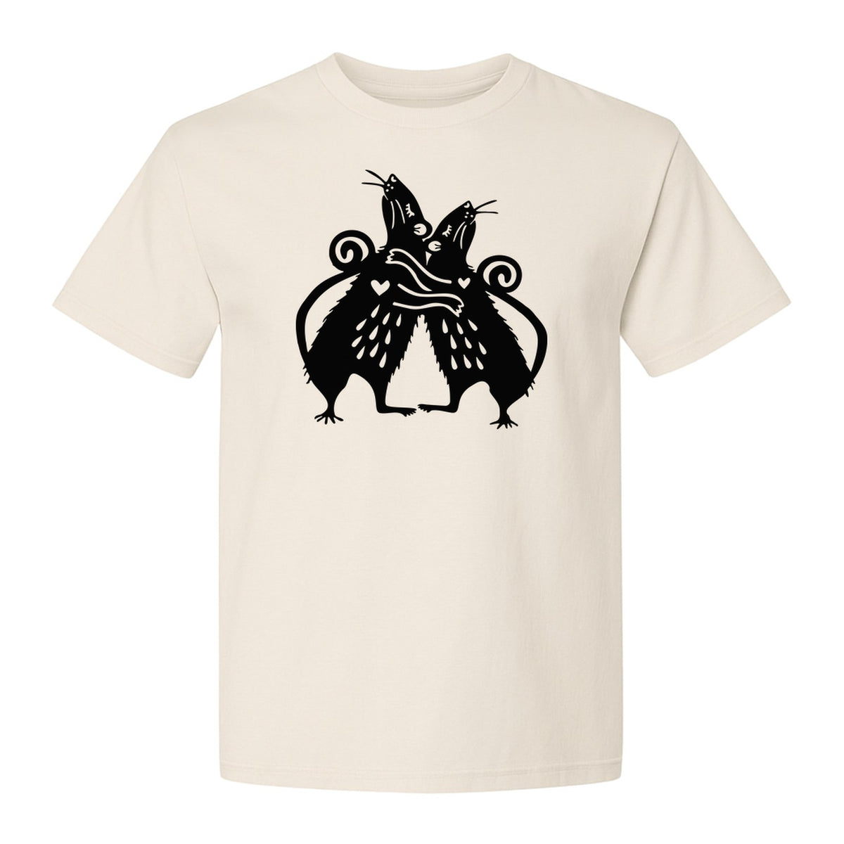 Rat T-Shirt, Hugging Rodent Illustration for Animal Lovers and Pocket Pet Owners