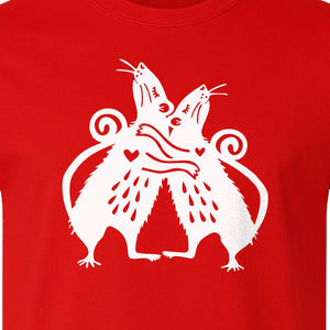 Rat T-Shirt, Hugging Rodent Illustration for Animal Lovers and Pocket Pet Owners