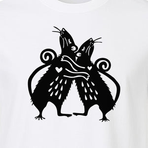 Rat T-Shirt, Hugging Rodent Illustration for Animal Lovers and Pocket Pet Owners