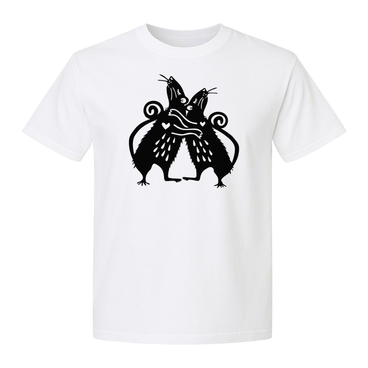 Rat T-Shirt, Hugging Rodent Illustration for Animal Lovers and Pocket Pet Owners