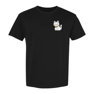 Cat T-Shirt, Rainbow Collar Pocket Design for Pride Celebrations and Everyday Wear