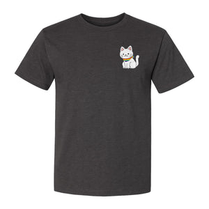 Cat T-Shirt, Rainbow Collar Pocket Design for Pride Celebrations and Everyday Wear
