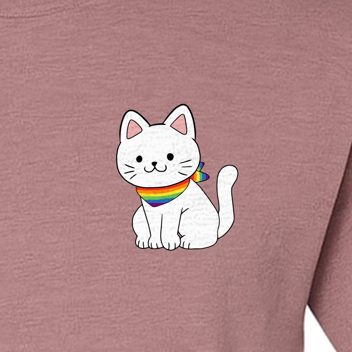Cat T-Shirt, Rainbow Collar Pocket Design for Pride Celebrations and Everyday Wear
