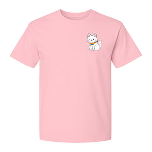 Cat T-Shirt, Rainbow Collar Pocket Design for Pride Celebrations and Everyday Wear