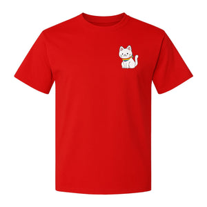 Cat T-Shirt, Rainbow Collar Pocket Design for Pride Celebrations and Everyday Wear