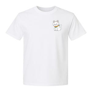 Cat T-Shirt, Rainbow Collar Pocket Design for Pride Celebrations and Everyday Wear