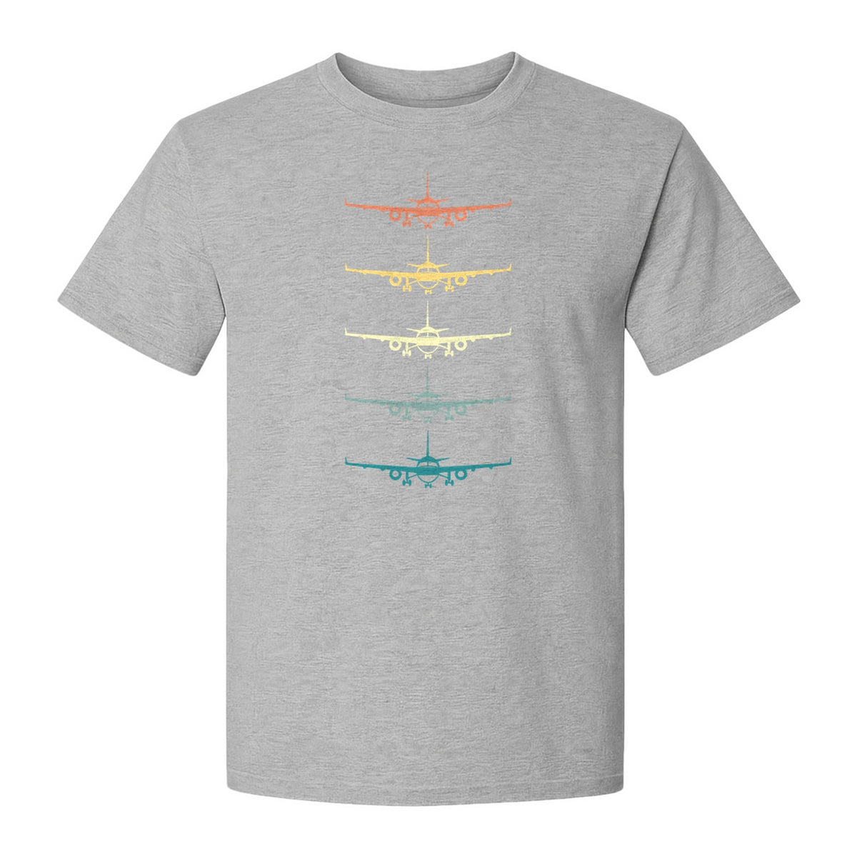 Airplane T-Shirt, Retro Stacked Aircraft Design for Pilots, Aviation Fans and Travelers