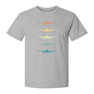 Airplane T-Shirt, Retro Stacked Aircraft Design for Pilots, Aviation Fans and Travelers