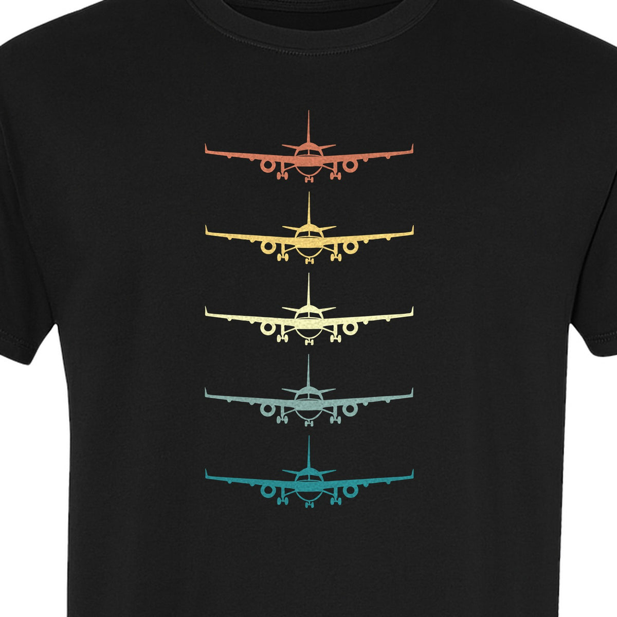 Airplane T-Shirt, Retro Stacked Aircraft Design for Pilots, Aviation Fans and Travelers