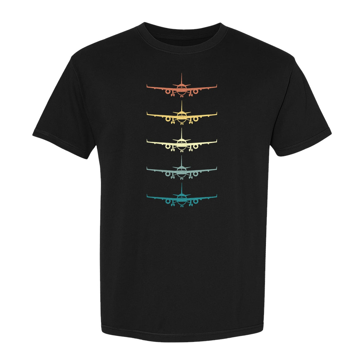 Airplane T-Shirt, Retro Stacked Aircraft Design for Pilots, Aviation Fans and Travelers