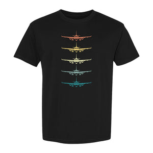 Airplane T-Shirt, Retro Stacked Aircraft Design for Pilots, Aviation Fans and Travelers