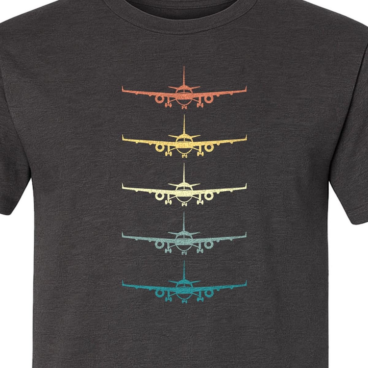 Airplane T-Shirt, Retro Stacked Aircraft Design for Pilots, Aviation Fans and Travelers