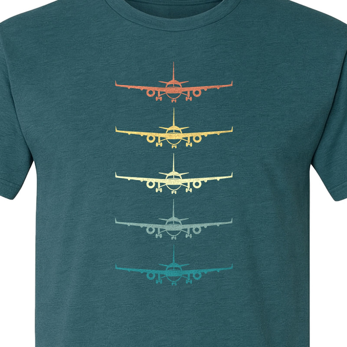 Airplane T-Shirt, Retro Stacked Aircraft Design for Pilots, Aviation Fans and Travelers