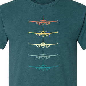 Airplane T-Shirt, Retro Stacked Aircraft Design for Pilots, Aviation Fans and Travelers