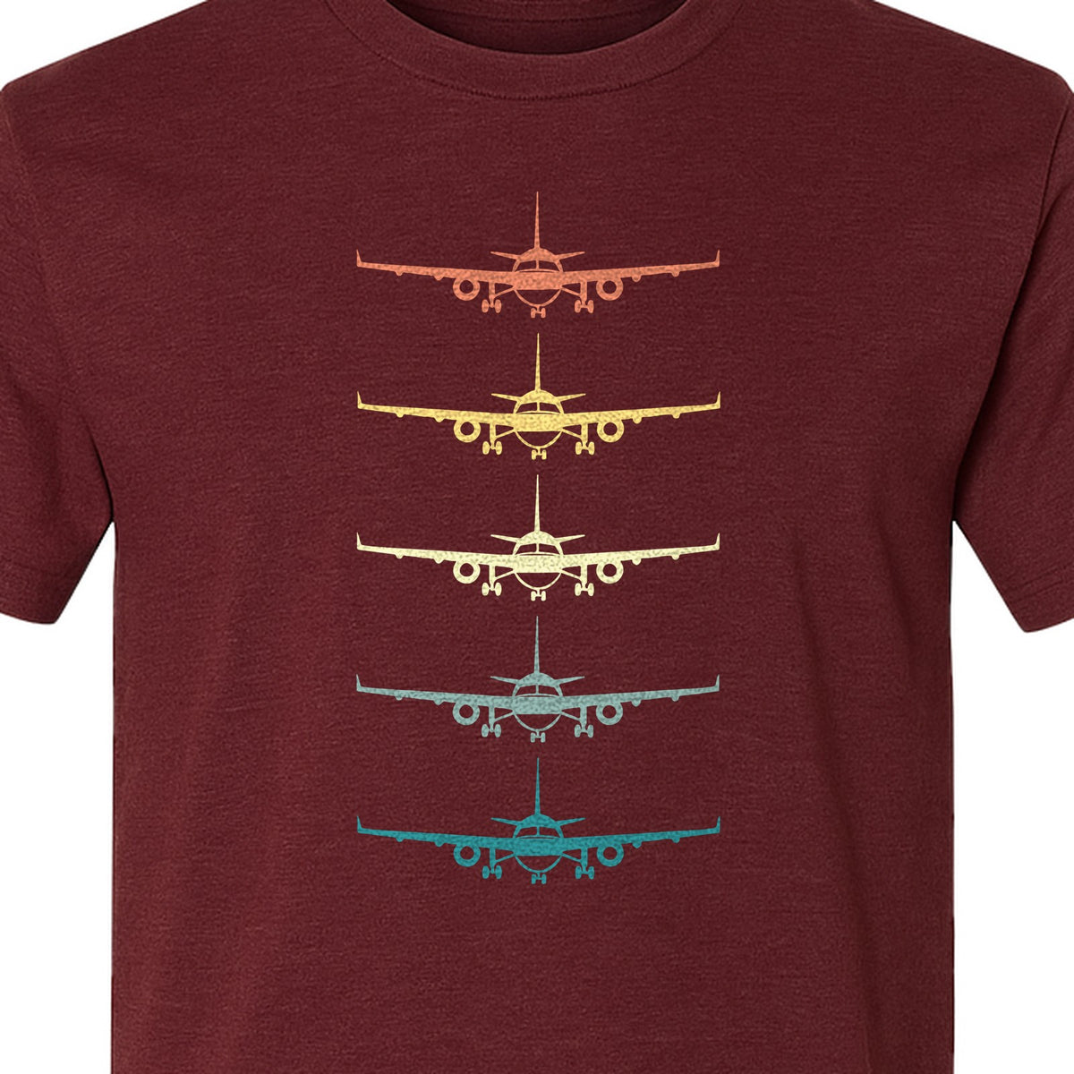 Airplane T-Shirt, Retro Stacked Aircraft Design for Pilots, Aviation Fans and Travelers