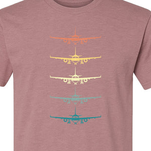 Airplane T-Shirt, Retro Stacked Aircraft Design for Pilots, Aviation Fans and Travelers