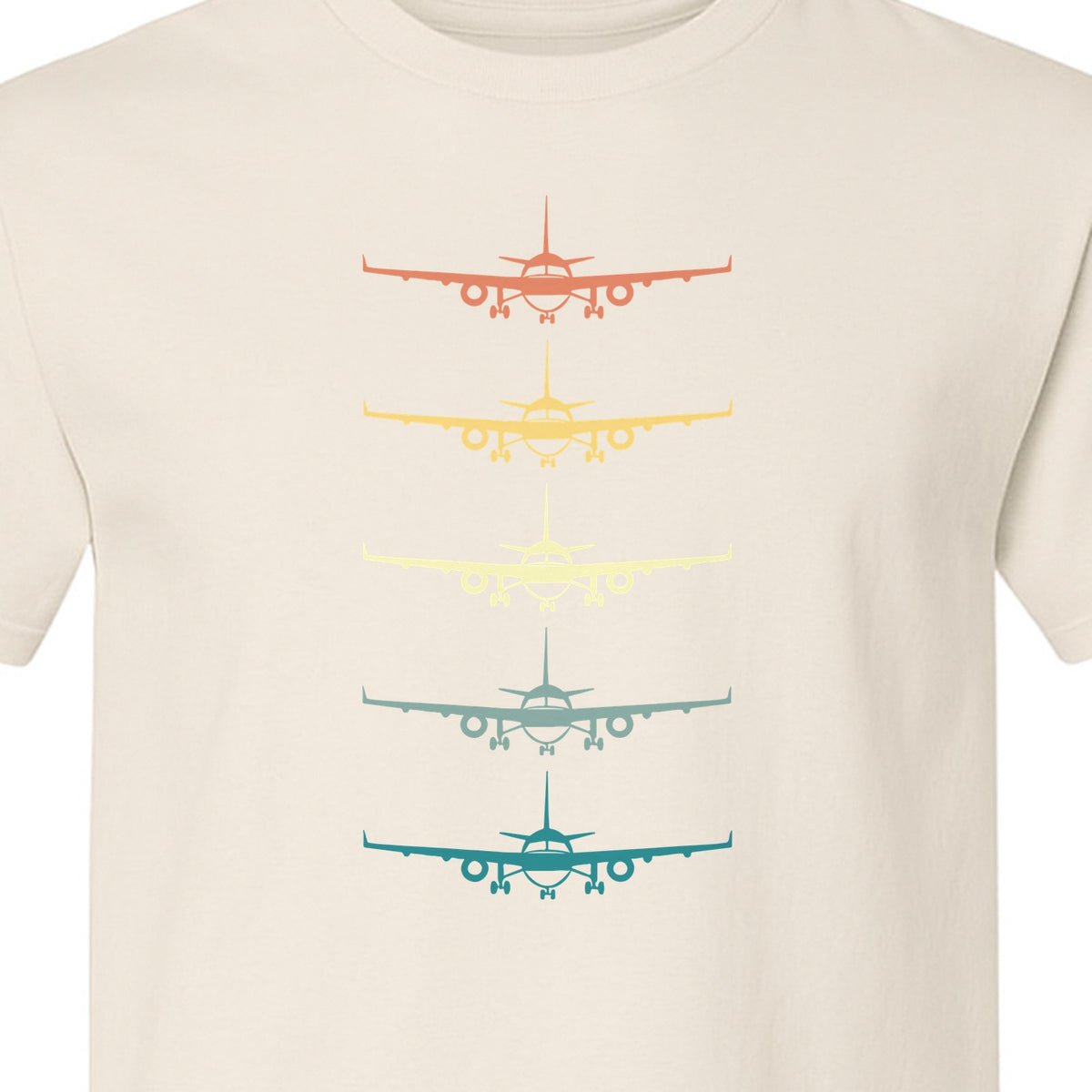 Airplane T-Shirt, Retro Stacked Aircraft Design for Pilots, Aviation Fans and Travelers