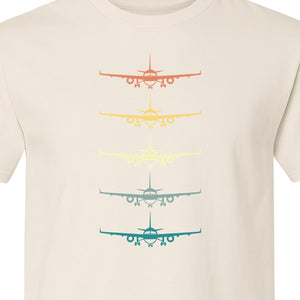 Airplane T-Shirt, Retro Stacked Aircraft Design for Pilots, Aviation Fans and Travelers