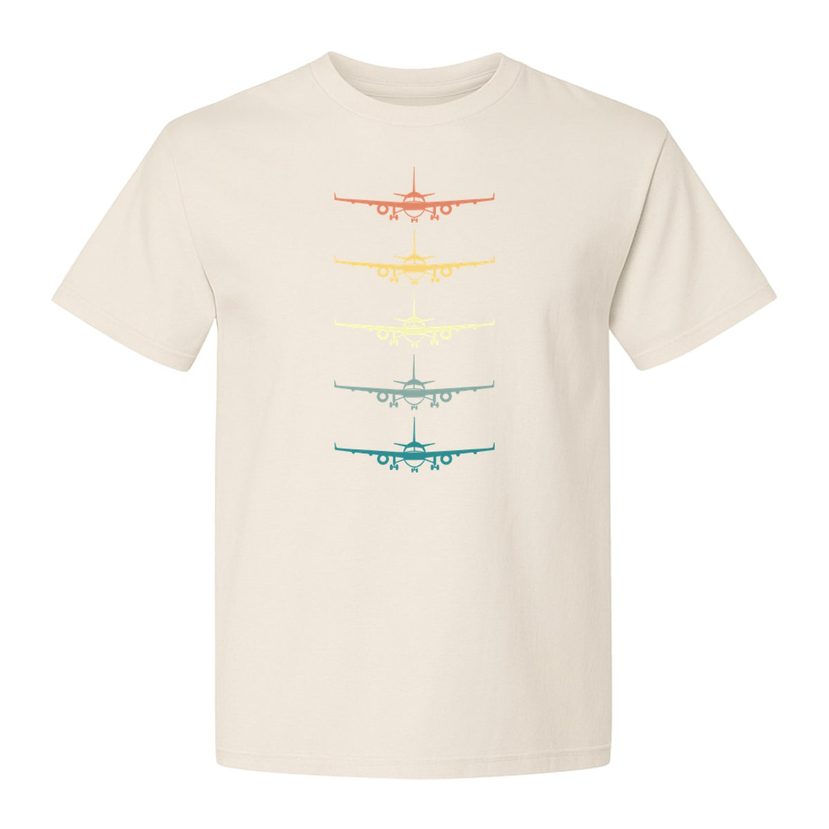 Airplane T-Shirt, Retro Stacked Aircraft Design for Pilots, Aviation Fans and Travelers