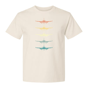 Airplane T-Shirt, Retro Stacked Aircraft Design for Pilots, Aviation Fans and Travelers
