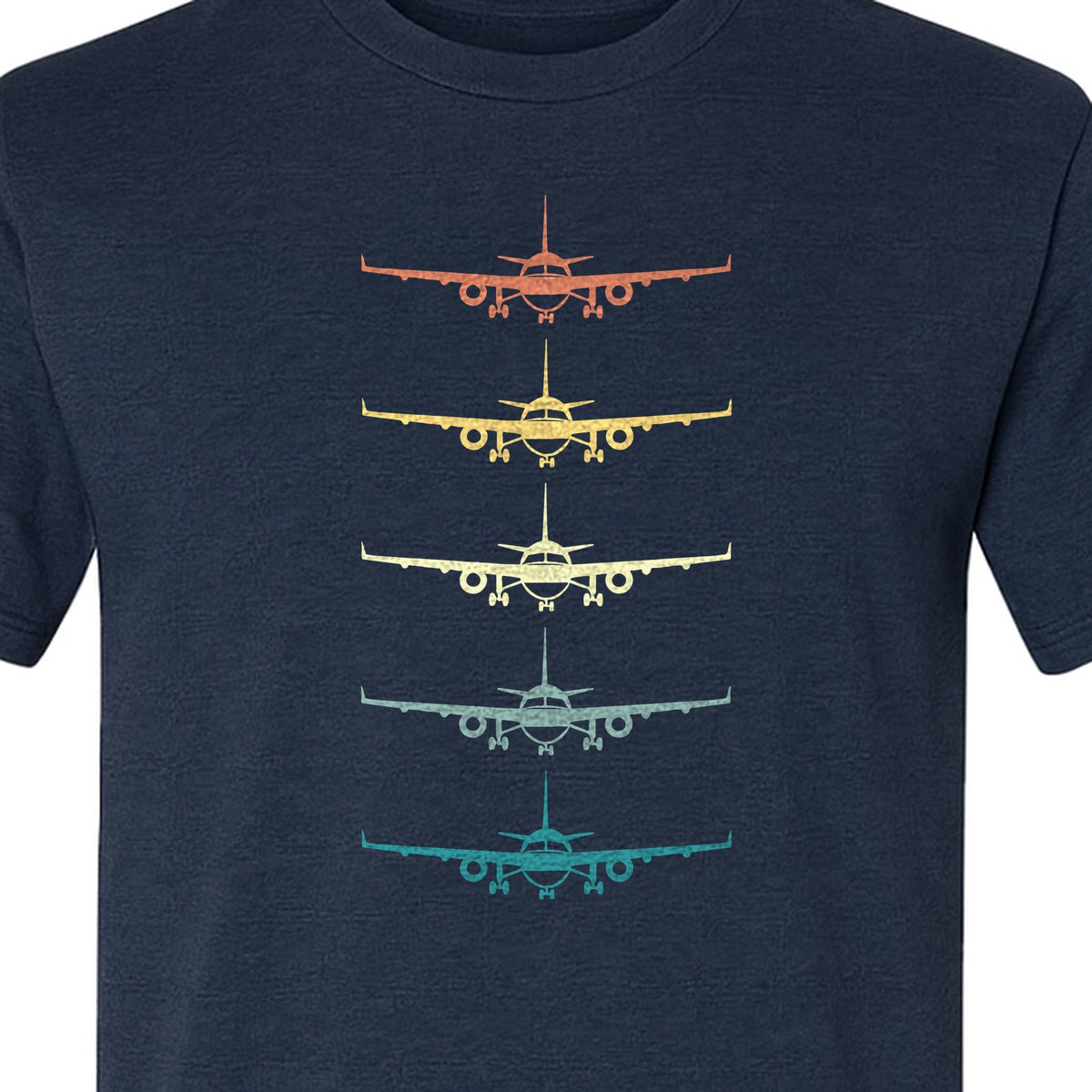 Airplane T-Shirt, Retro Stacked Aircraft Design for Pilots, Aviation Fans and Travelers