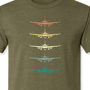 Airplane T-Shirt, Retro Stacked Aircraft Design for Pilots, Aviation Fans and Travelers