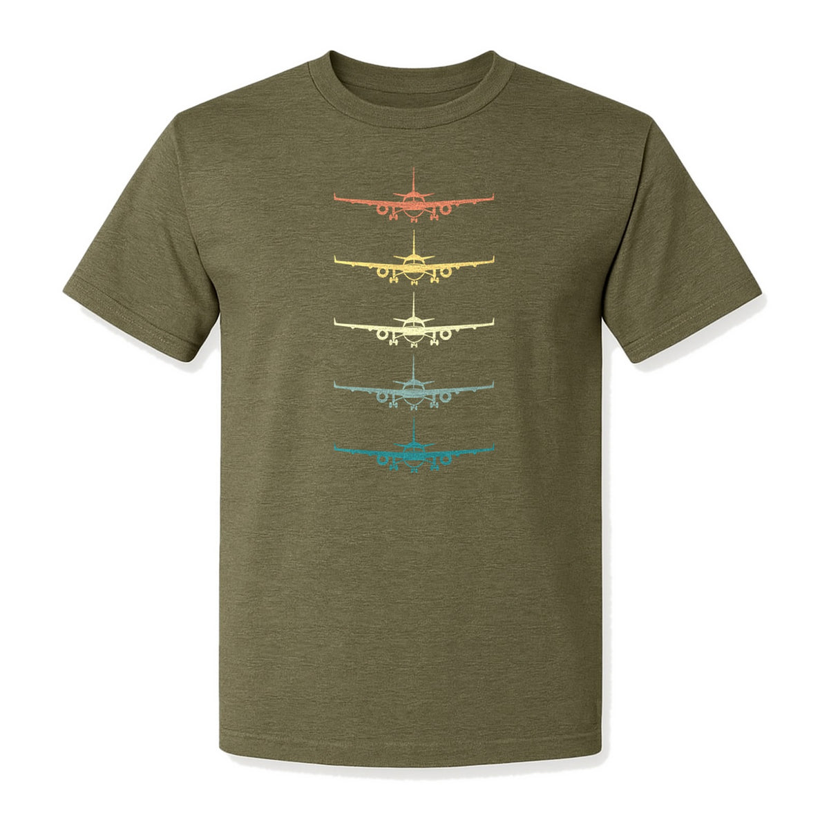 Airplane T-Shirt, Retro Stacked Aircraft Design for Pilots, Aviation Fans and Travelers