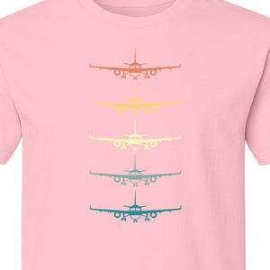 Airplane T-Shirt, Retro Stacked Aircraft Design for Pilots, Aviation Fans and Travelers