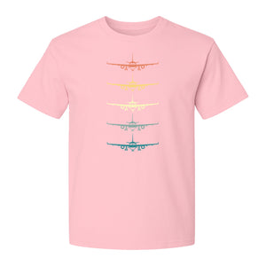 Airplane T-Shirt, Retro Stacked Aircraft Design for Pilots, Aviation Fans and Travelers