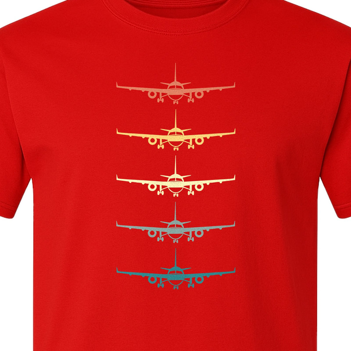 Airplane T-Shirt, Retro Stacked Aircraft Design for Pilots, Aviation Fans and Travelers