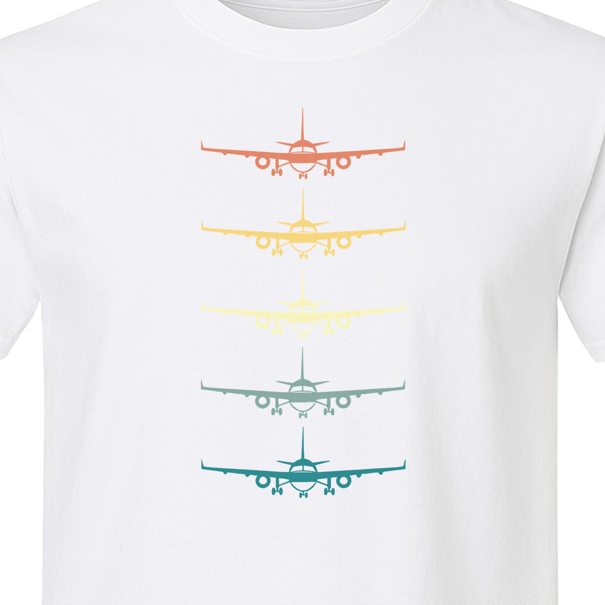 Airplane T-Shirt, Retro Stacked Aircraft Design for Pilots, Aviation Fans and Travelers