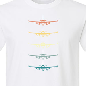 Airplane T-Shirt, Retro Stacked Aircraft Design for Pilots, Aviation Fans and Travelers