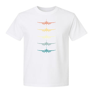 Airplane T-Shirt, Retro Stacked Aircraft Design for Pilots, Aviation Fans and Travelers