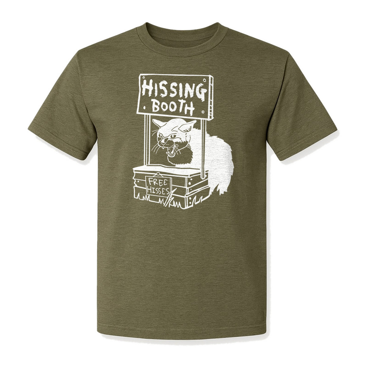 Cat T-Shirt, Hissing Booth Graphic for Feline Lovers and Sarcastic Humor Fans