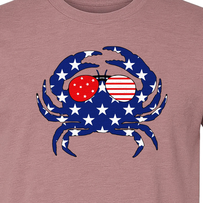 Crab T-Shirt, Patriotic American Flag Design for Independence Day and Fourth of July Celebrations