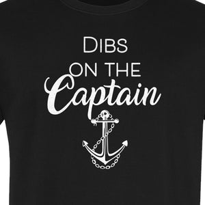 Dibs On The Captain T-Shirt, Anchor Design for Lake Vacations and Boating Humor