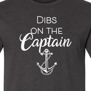 Dibs On The Captain T-Shirt, Anchor Design for Lake Vacations and Boating Humor