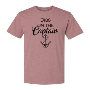 Dibs On The Captain T-Shirt, Anchor Design for Lake Vacations and Boating Humor
