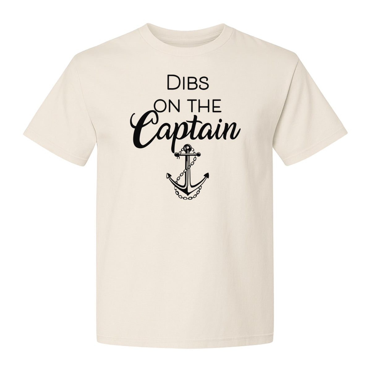 Dibs On The Captain T-Shirt, Anchor Design for Lake Vacations and Boating Humor