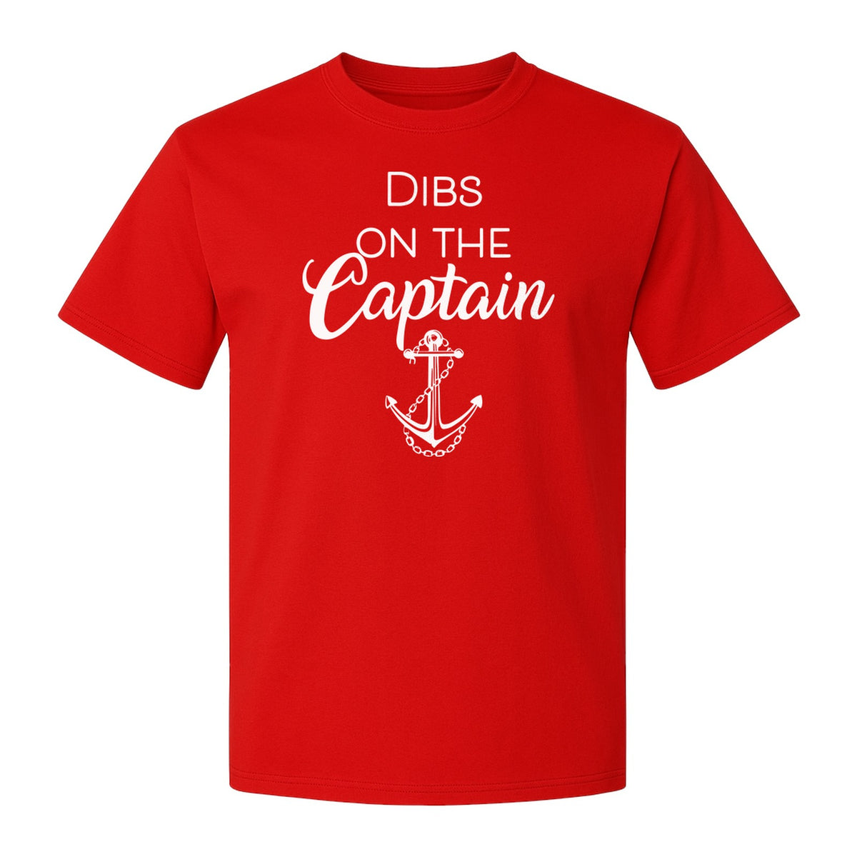Dibs On The Captain T-Shirt, Anchor Design for Lake Vacations and Boating Humor