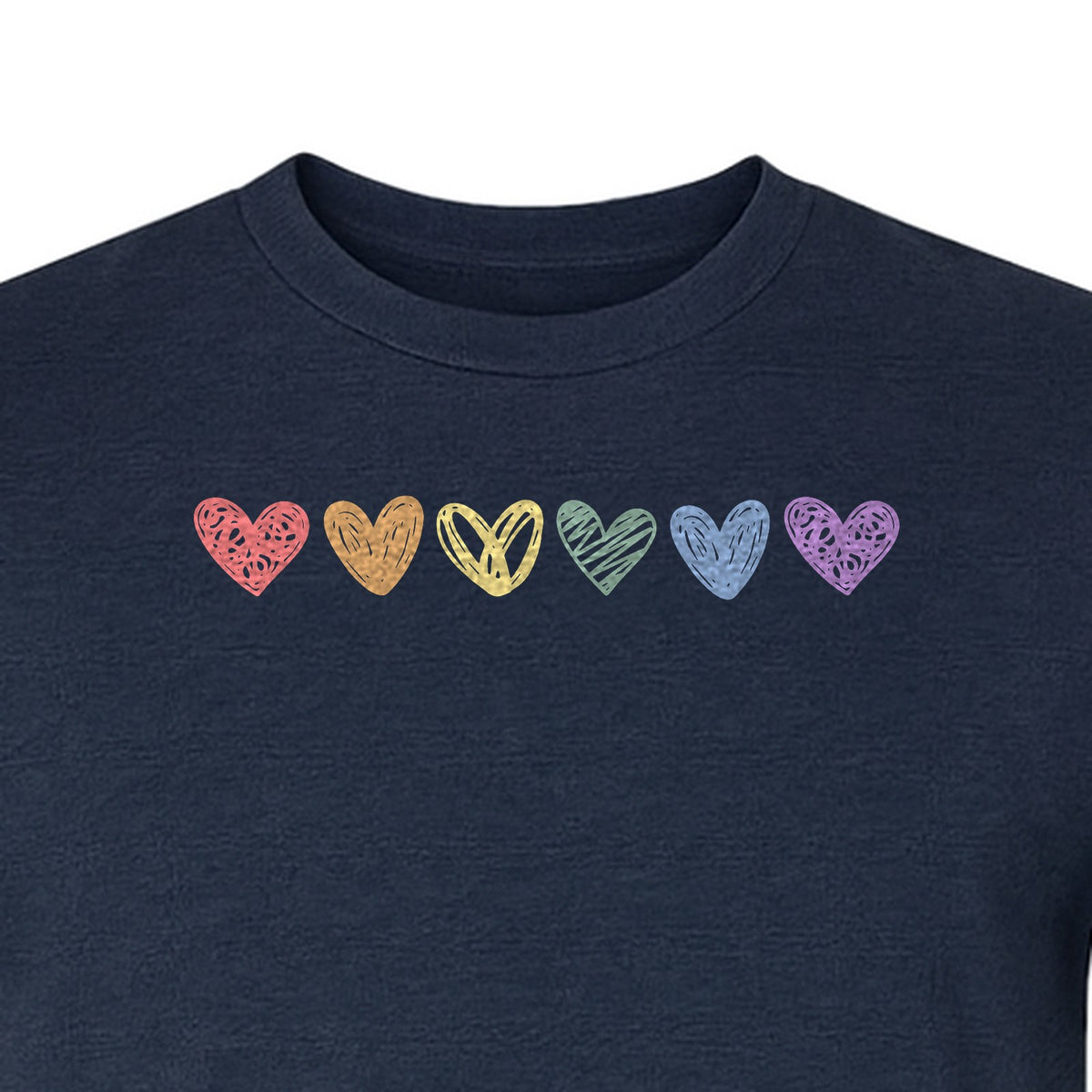 Rainbow Heart T-Shirt, Sketchy Stripe Pride Graphic for LGBTQ Community Support