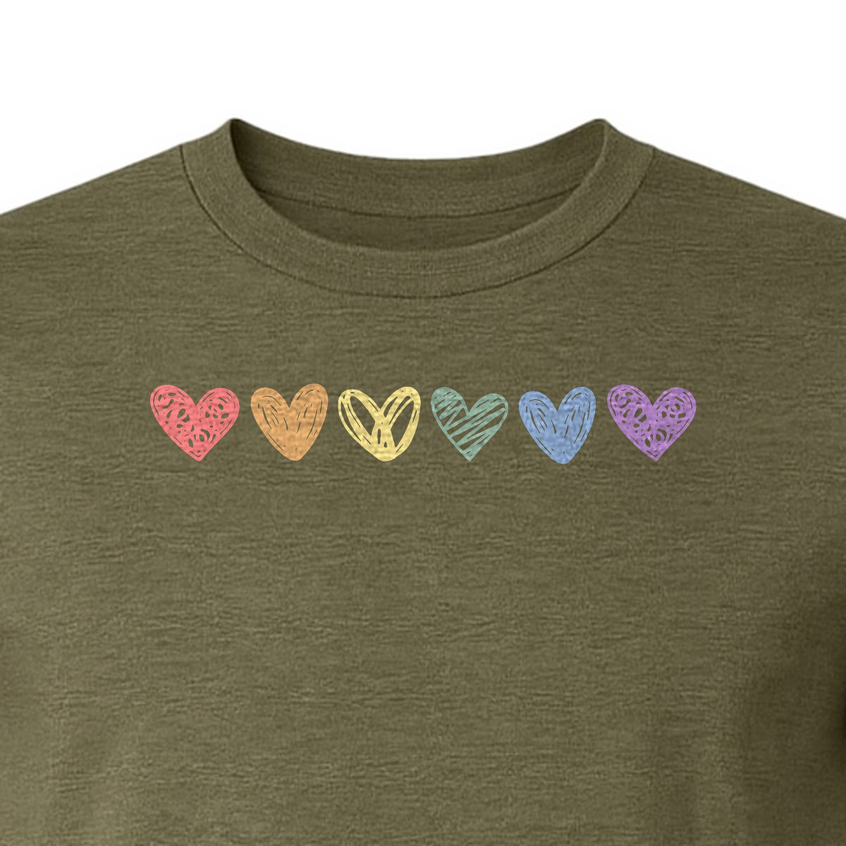 Rainbow Heart T-Shirt, Sketchy Stripe Pride Graphic for LGBTQ Community Support