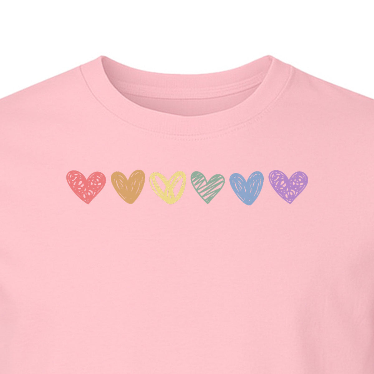 Rainbow Heart T-Shirt, Sketchy Stripe Pride Graphic for LGBTQ Community Support
