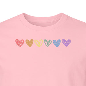 Rainbow Heart T-Shirt, Sketchy Stripe Pride Graphic for LGBTQ Community Support