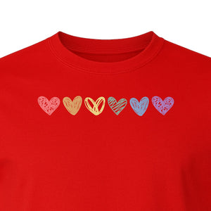 Rainbow Heart T-Shirt, Sketchy Stripe Pride Graphic for LGBTQ Community Support