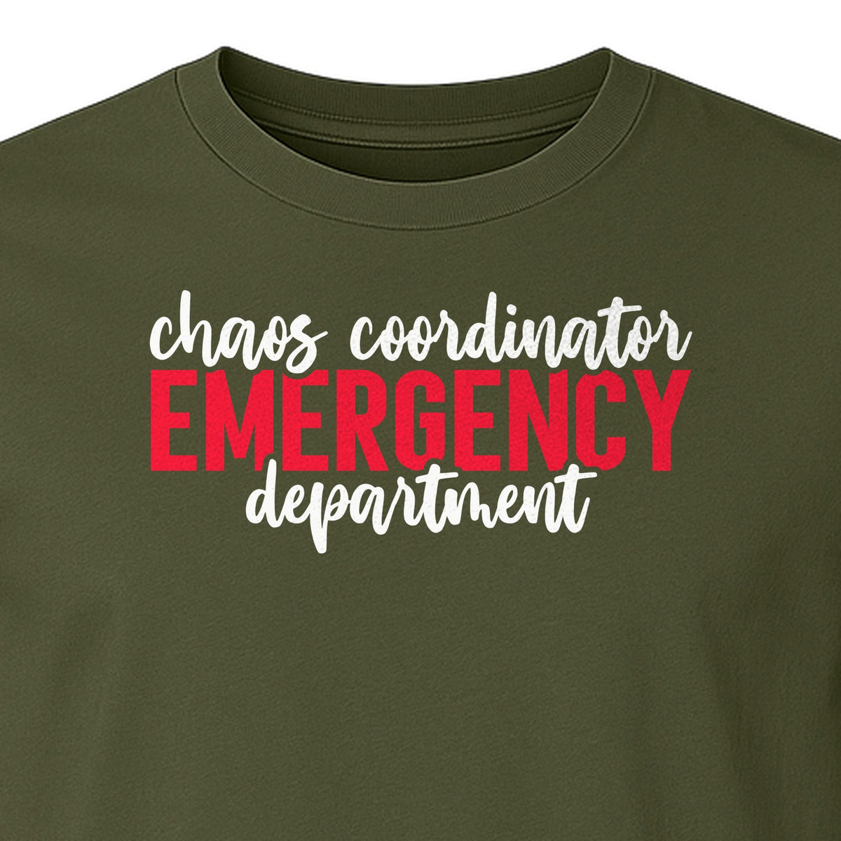 Emergency Department T-Shirt, Chaos Coordinator Nurse Gift for ER Staff and Nursing Students